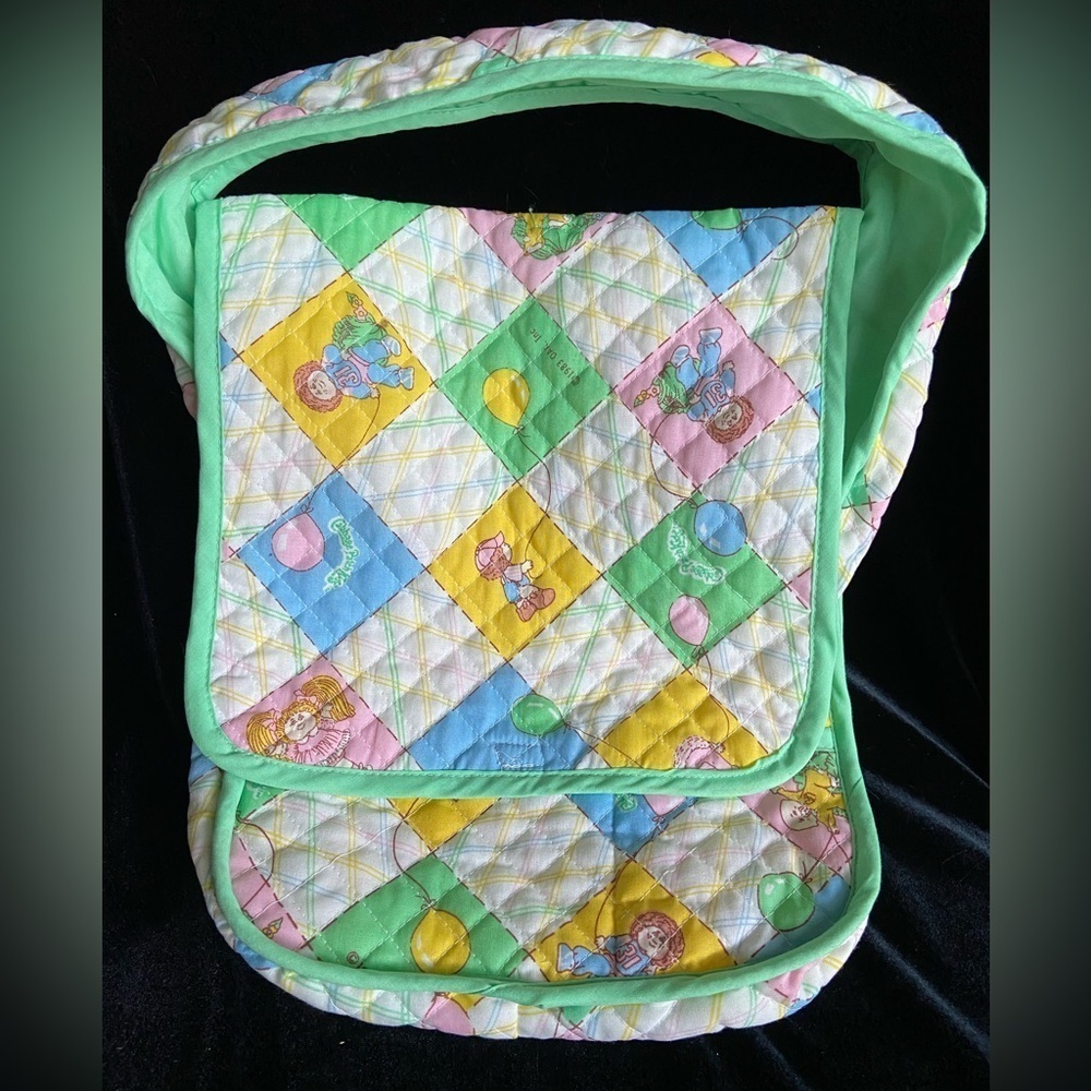 Vintage 1983 Cabbage Patch Kids Coleco Doll Quilted Diaper Bag Purse EUC